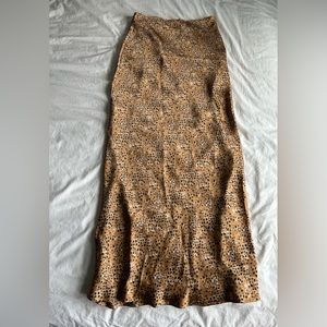 [2 for $25] Topshop Satin Leopard Maxi Skirt